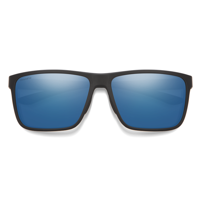 Riptide, Matte Black + ChromaPop Glass Polarized Blue Mirror Lens, hi-res