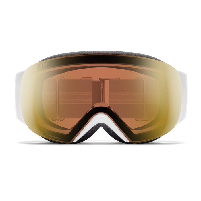 I/O MAG S, White Chunky Knit + ChromaPop™ Pro Photochromic Gold Mirror Lens, hi-res