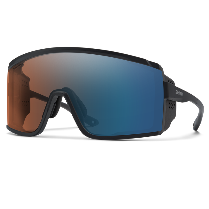 Pursuit, Matte Black + ChromaPop Glacier Photochromic Copper Blue Mirror Lens, hi-res