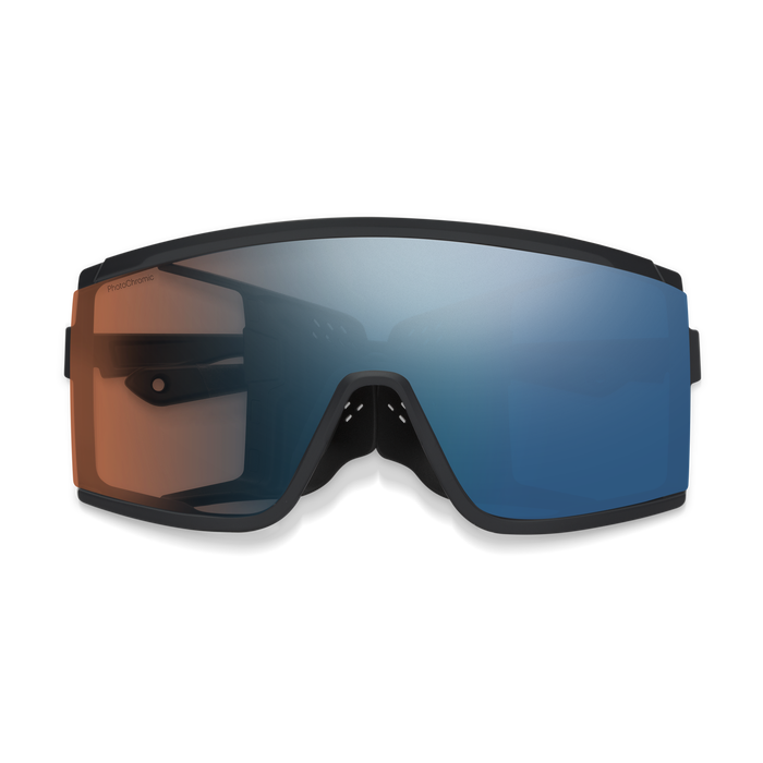 Pursuit, Matte Black + ChromaPop Glacier Photochromic Copper Blue Mirror Lens, hi-res